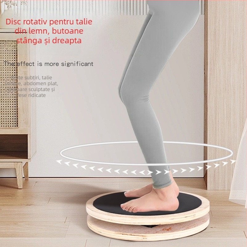 Shangyi Disc de răsucire mare pentru fitness acasă – placă de echilibru din lemn masiv