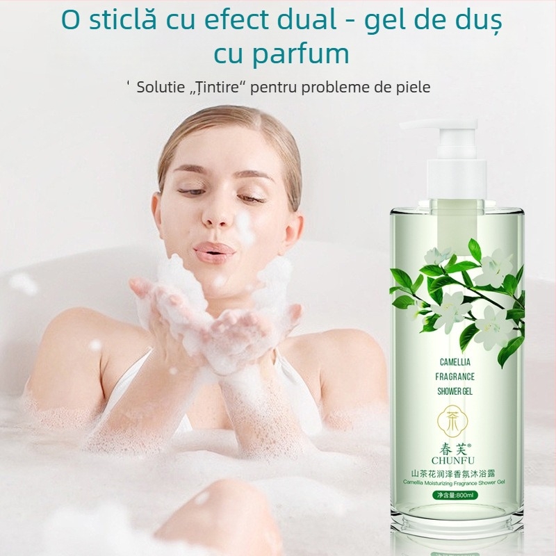 Gel de duș cu camelia – hidratare și parfum plăcut; pentru corp; potrivit pentru bărbați și femei; termen de valabilitate 3 ani.