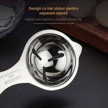Separator ouă galbenus și albuș, oțel inoxidabil, ustensilă de bucătărie multifuncțională (Brand: Yishang Wanjia; Material: Oțel inoxidabil; Logo tipărit: Da; Personalizare procesare: Da; Etichetă privată licențiată: Da)