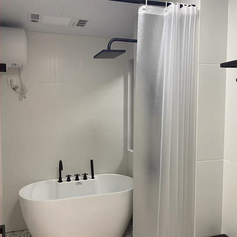 Cortină de duș 3D pentru baie fără găuri, țesătură EVA impermeabilă, perdea despărțitoare semi-transparentă, montaj în stil japonez; Material EVA; Stil: Lux ușor; Model: Monocrom; Personalizare: Susținută; Etichetă privată licențiată: Da