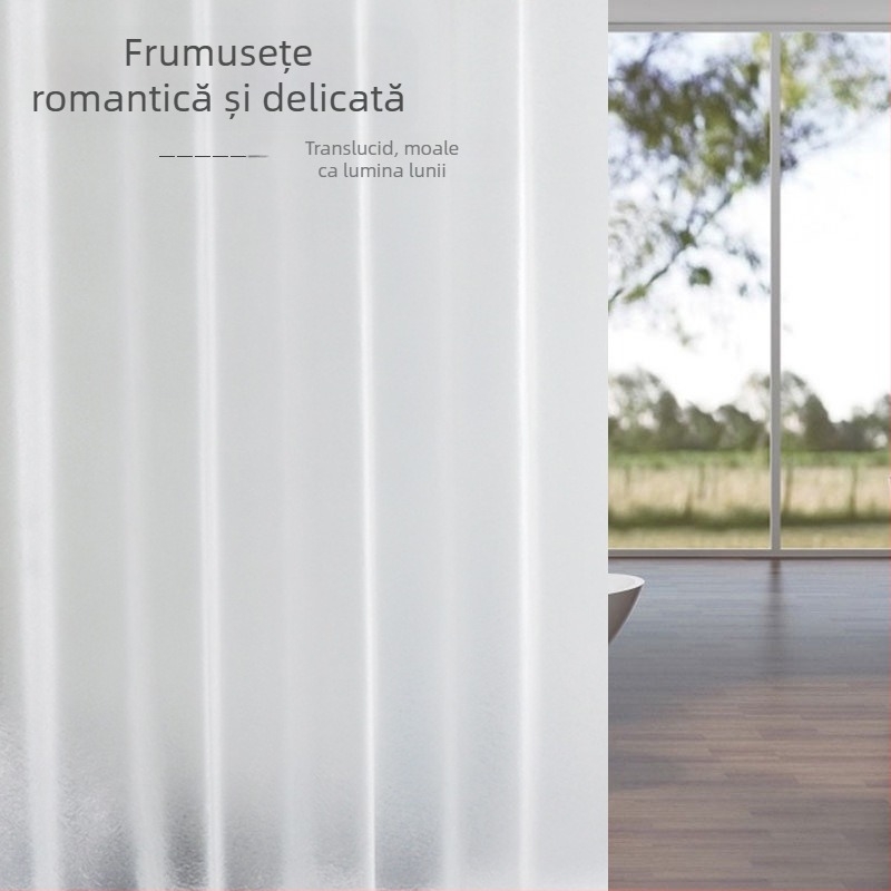 Cortină de duș 3D pentru baie fără găuri, țesătură EVA impermeabilă, perdea despărțitoare semi-transparentă, montaj în stil japonez; Material EVA; Stil: Lux ușor; Model: Monocrom; Personalizare: Susținută; Etichetă privată licențiată: Da
