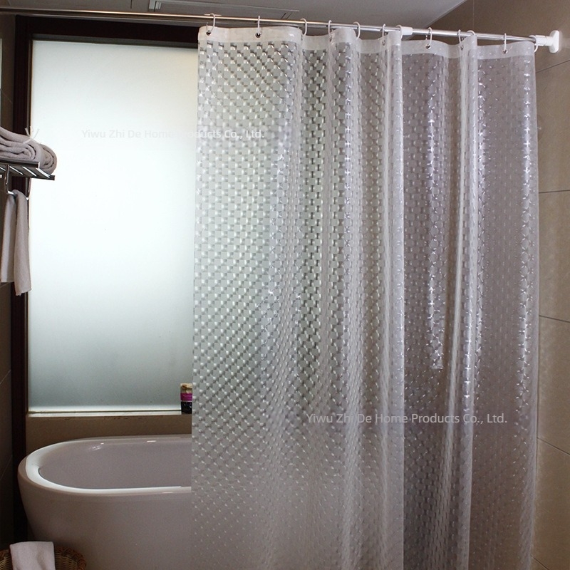 Cortină de duș 3D pentru baie fără găuri, țesătură EVA impermeabilă, perdea despărțitoare semi-transparentă, montaj în stil japonez; Material EVA; Stil: Lux ușor; Model: Monocrom; Personalizare: Susținută; Etichetă privată licențiată: Da