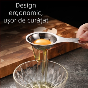 Bețișor de ouă manual din oțel inoxidabil 304 – tel de ouă și separator de albușuri