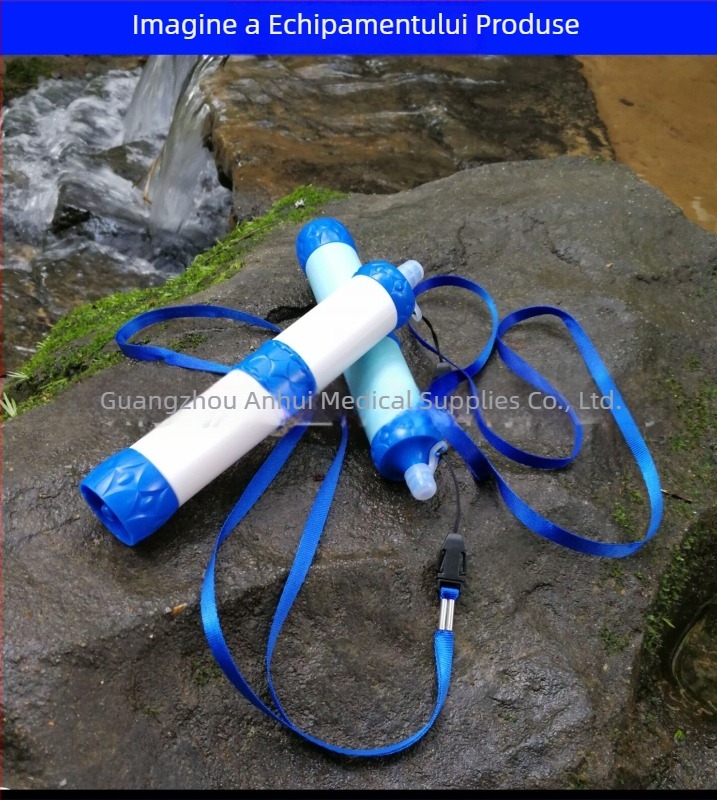 Pai de filtrare a apei pentru camping, cu membrană ultrafiltrare, cărbune activ și nanoparticule de argint antibacteriene, material: ABS alimentar plastic + membrană cu fibră goală ultrafiltrare, capacitate 1000 L