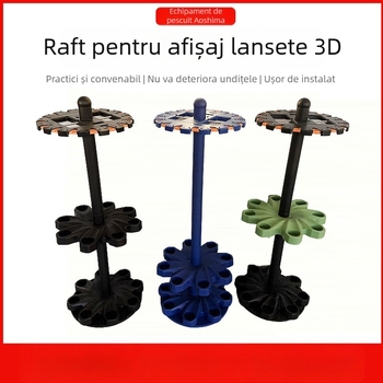Raft de expunere pentru undițe pe podea, rotativ, nepliabil, din carbon