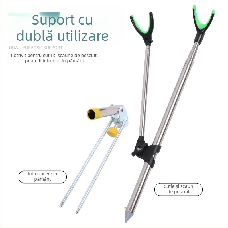 Suport pentru undițe din oțel inoxidabil, pliabil și rotativ