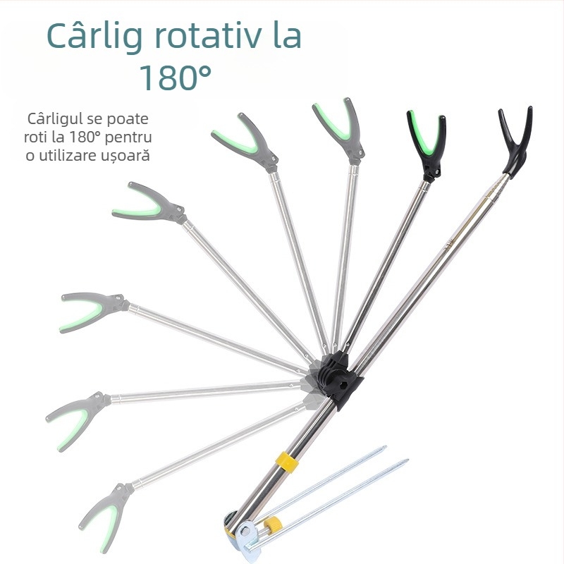 Suport pentru undițe din oțel inoxidabil, pliabil și rotativ