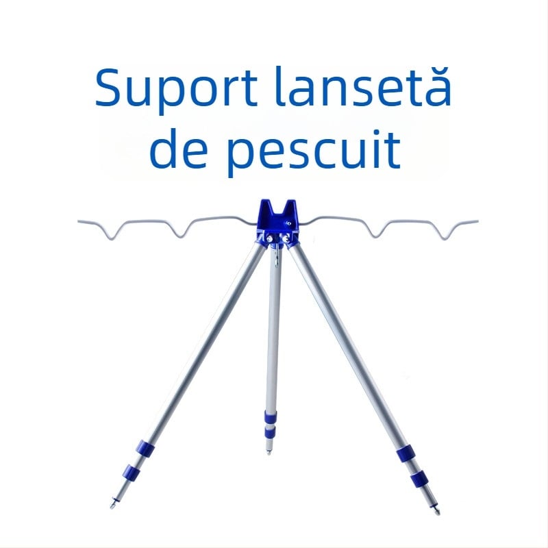 Suport triunghiular telescopic din aliaj de aluminiu pentru pescuit la mare