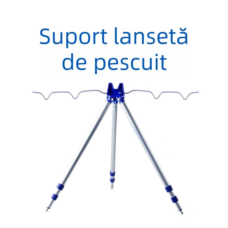 Suport triunghiular telescopic din aliaj de aluminiu pentru pescuit la mare