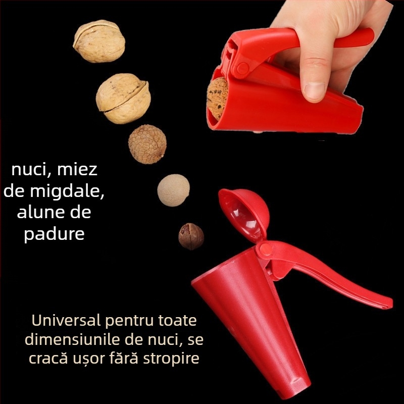 Unealtă multifuncțională de decojire a nucilor — clește cu formă de pâlnie pentru nuci și alune; plastic dur ABS+PP; prelucrare personalizabilă; logo tipărit