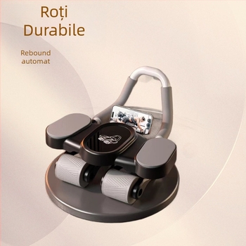 Rulou abdominal cu revenire automată, rolă fitness cu patru roți pentru bărbați și femei, fără pliere, 1,8 kg, pentru birou și acasă