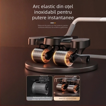 Rulou abdominal cu revenire automată, rolă fitness cu patru roți pentru bărbați și femei, fără pliere, 1,8 kg, pentru birou și acasă