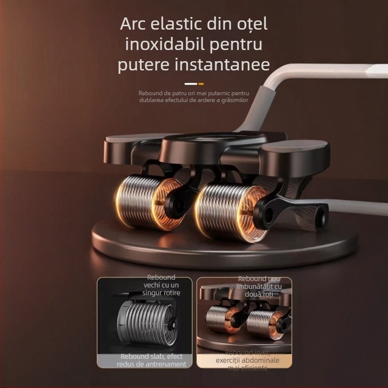 Rulou abdominal cu revenire automată, rolă fitness cu patru roți pentru bărbați și femei, fără pliere, 1,8 kg, pentru birou și acasă