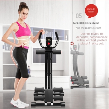 Roată abdominală cu talie din tuburi duble, pliabilă, pentru casă și birou, greutate 8,7 kg