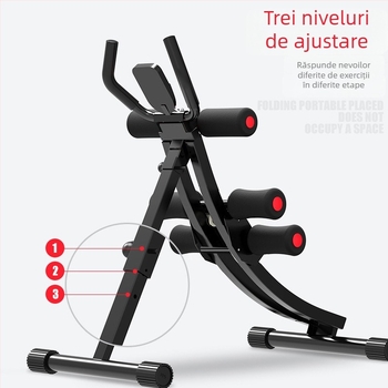 Roată abdominală cu talie din tuburi duble, pliabilă, pentru casă și birou, greutate 8,7 kg