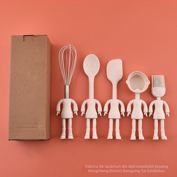 TAIZHAN Set de ustensile din silicon pentru copt – Spatula din silicon, tel, pensulă pentru ulei și separator de albușuri – Design modern și simplu