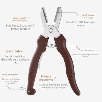 Cuțit pentru castane și decojit, din oțel inoxidabil, design modern minimalist, lansat vara 2020
