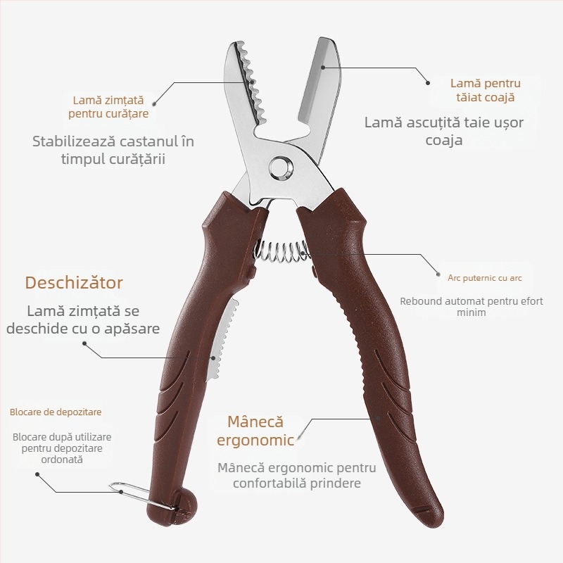Cuțit pentru castane și decojit, din oțel inoxidabil, design modern minimalist, lansat vara 2020