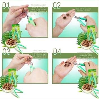 Clește din oțel inoxidabil pentru nuci, cu clemă pentru decojire a coji (Brand: Other; Material: Oțel inoxidabil; Import: Nu; Lansare: Vara 2021)