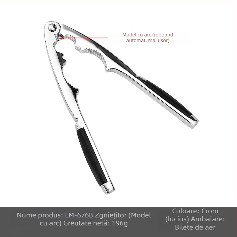 Clips multifuncțional pentru nuci — design modern minimalist (Material: aliaj de zinc; Personalizare procesare: Da; Imprimare logo: Da; Brand: Jia Le Meng)