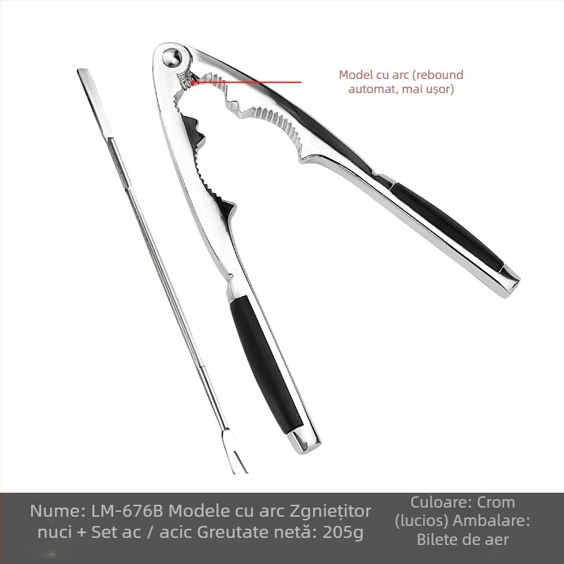 Clips multifuncțional pentru nuci — design modern minimalist (Material: aliaj de zinc; Personalizare procesare: Da; Imprimare logo: Da; Brand: Jia Le Meng)