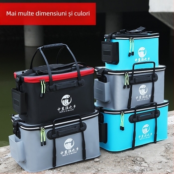 Găleată de pescuit din EVA, pliabilă, cu design întărit, multifuncțională pentru pești vii, capacitate 45-80