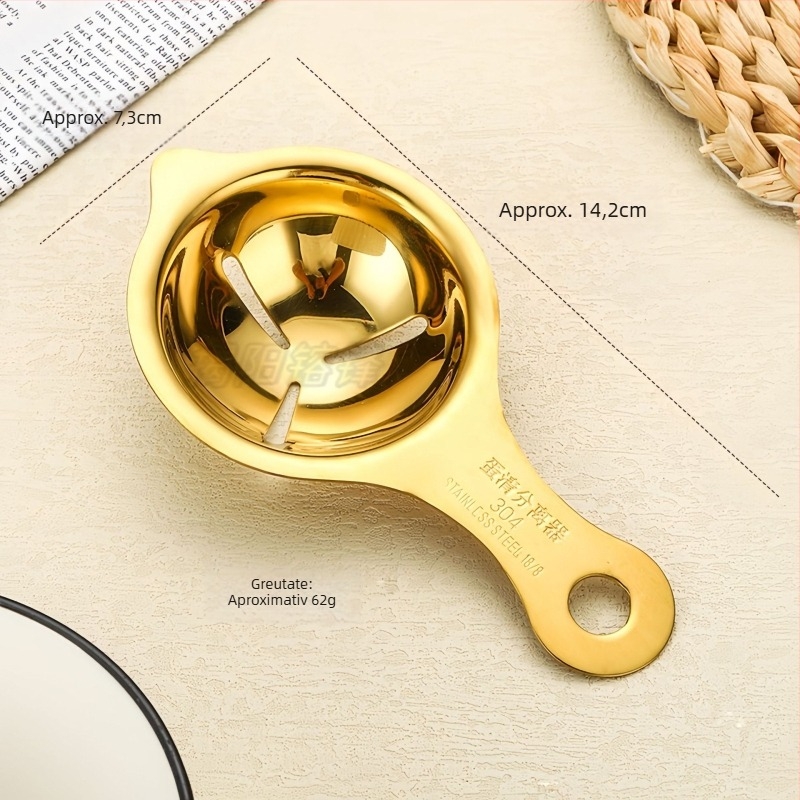 Separator pentru albușuri din oțel inoxidabil – unealtă de bucătărie manuală, imprimare de logo disponibilă și branding personalizabil