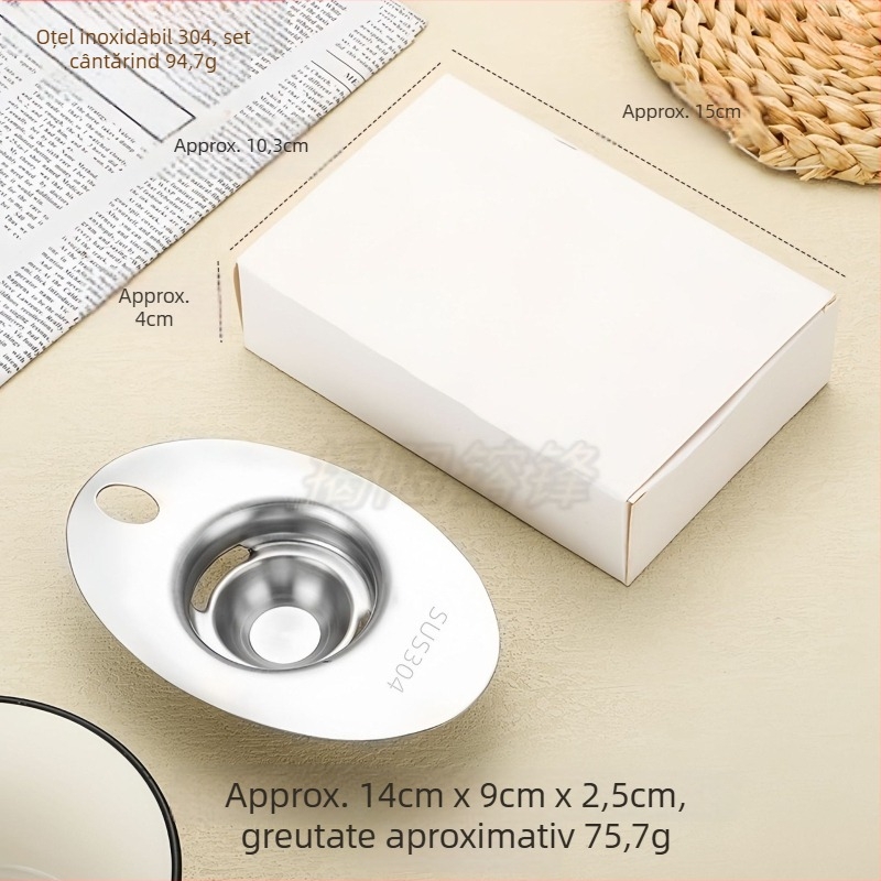 Separator pentru albușuri din oțel inoxidabil – unealtă de bucătărie manuală, imprimare de logo disponibilă și branding personalizabil