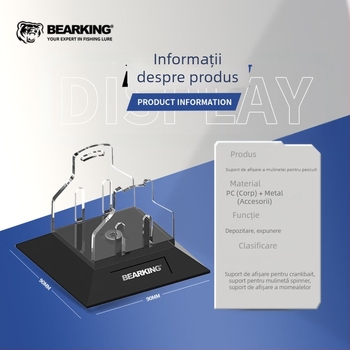 Raft de afișaj Bearking pentru mulinete, construcție din PC, suport de afișare pentru mulinete învârtitoare
