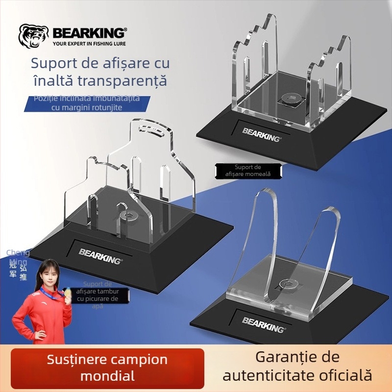 Raft de afișaj Bearking pentru mulinete, construcție din PC, suport de afișare pentru mulinete învârtitoare