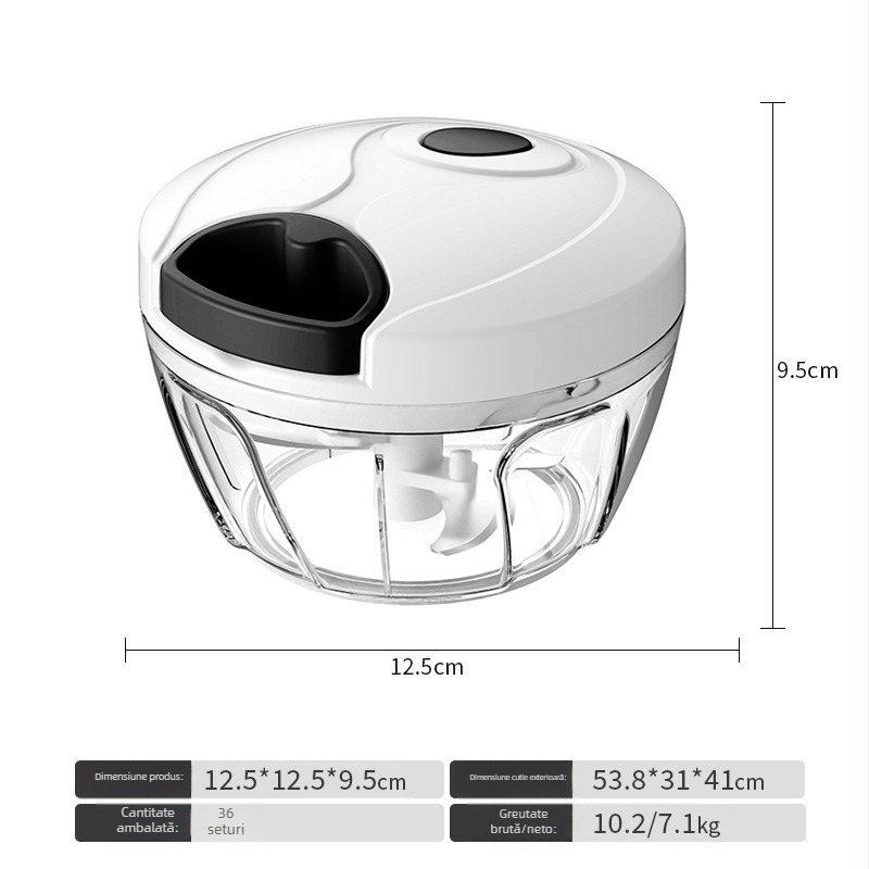 Prese manuală de usturoi, ustensilă de bucătărie multifuncțională, marca Happy Mommy, material PS/ABS/PP și oțel inoxidabil