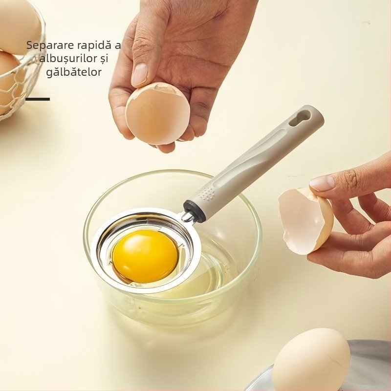 Tel de ouă – set din trei piese cu filtru din plasă și separator de albuș, ustensilă de copt manuală, design modern minimalist
