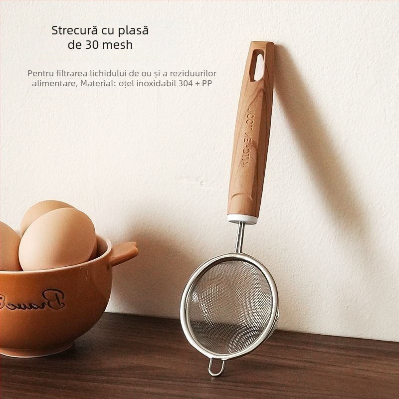 Set separator de ouă din oțel inoxidabil 304, cu cană de măsurare, sită filtrantă și strecurătoare (manual)