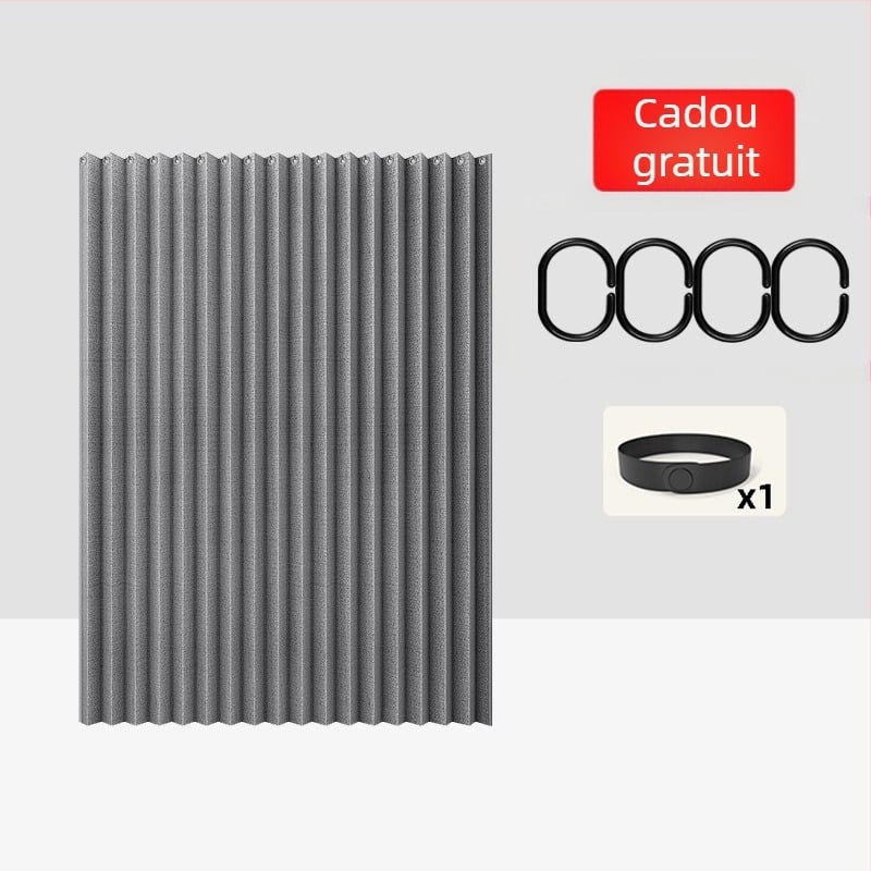 Draperie de duș pliabilă cu separator magnetic invizibil, impermeabilă, culoare solidă, îngroșată, anti-mucegai pentru baie