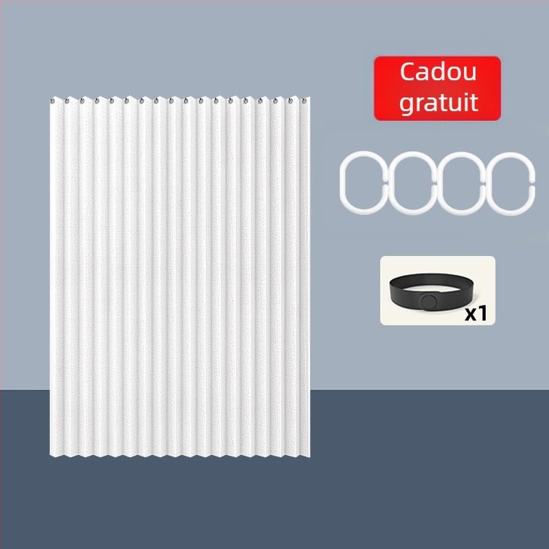 Draperie de duș pliabilă cu separator magnetic invizibil, impermeabilă, culoare solidă, îngroșată, anti-mucegai pentru baie