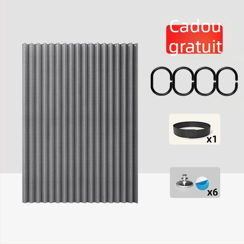 Draperie de duș pliabilă cu separator magnetic invizibil, impermeabilă, culoare solidă, îngroșată, anti-mucegai pentru baie