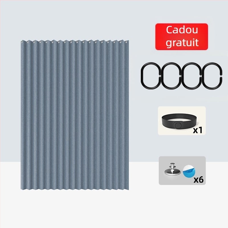 Draperie de duș pliabilă cu separator magnetic invizibil, impermeabilă, culoare solidă, îngroșată, anti-mucegai pentru baie