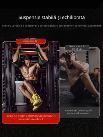 BOXERGING Curea pentru curl abdominal pentru ridicări de picioare suspendate și antrenament la bară, pliabilă, 0.5 kg