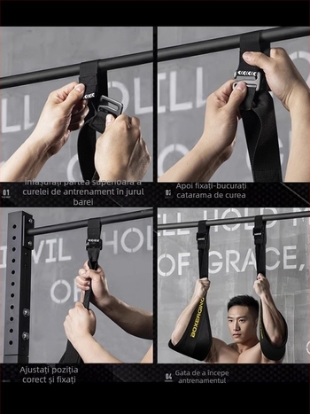 BOXERGING Curea pentru curl abdominal pentru ridicări de picioare suspendate și antrenament la bară, pliabilă, 0.5 kg