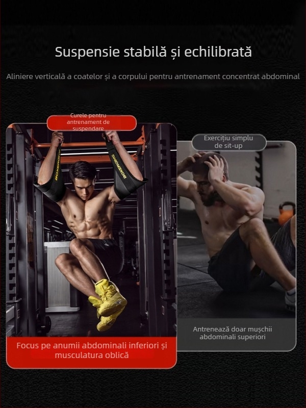 BOXERGING Curea pentru curl abdominal pentru ridicări de picioare suspendate și antrenament la bară, pliabilă, 0.5 kg