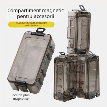 Cutie de depozitare ABS pentru accesorii de pescuit, organizator compact pentru cârlige, năluci și accesorii mici.