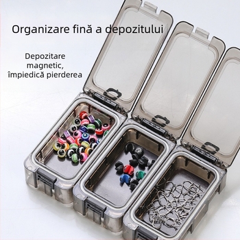 Cutie de depozitare ABS pentru accesorii de pescuit, organizator compact pentru cârlige, năluci și accesorii mici.