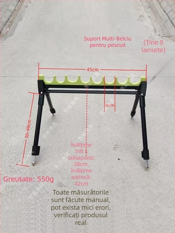 Suport telescopic pentru undițe din aliaj de aluminiu, pentru mai multe undițe