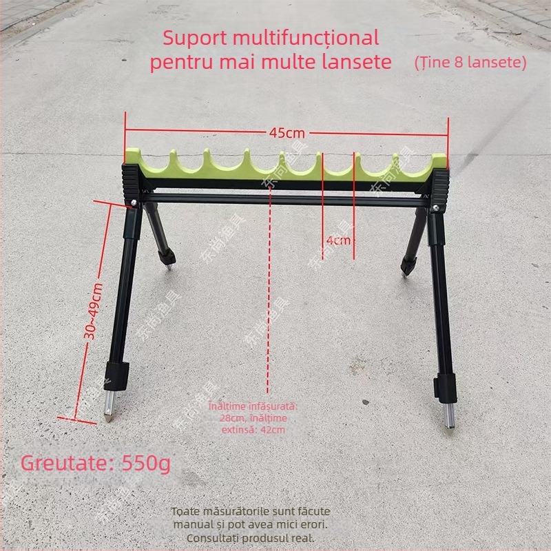 Suport telescopic pentru undițe din aliaj de aluminiu, pentru mai multe undițe