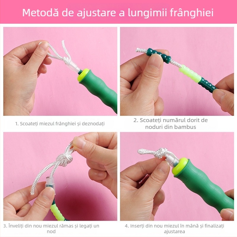 Sfoară de sărit pentru copii - reglabilă, fără noduri, pentru grădiniță până la clasa a cincea (Echipament de fitness)