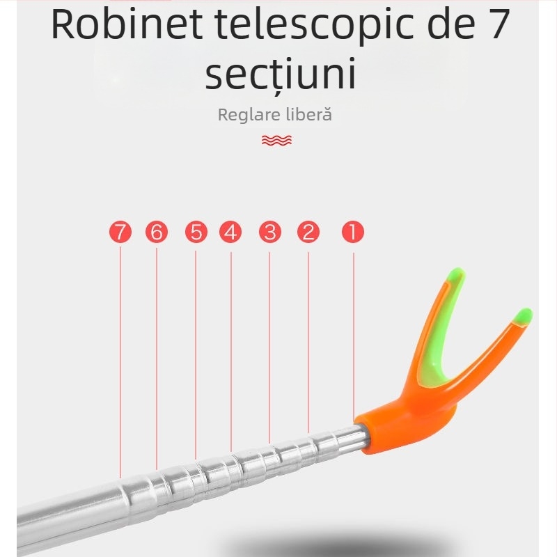 Suport de undiță, tip turret, din oțel inoxidabil, pliabil, rotire multi-direcțională