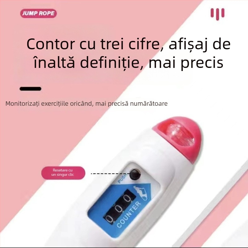Sărit coarda LED pentru elevi și copii peste 3 ani — începători; Material: PP; Origine: Jinhua, Zhejiang; Potrivit pentru alergare; Doar pentru copii