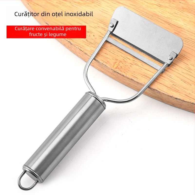 New Star cuțit de decojit fructe din oțel inoxidabil, cu mâner din oțel – ustensilă de bucătărie multifuncțională pentru acasă