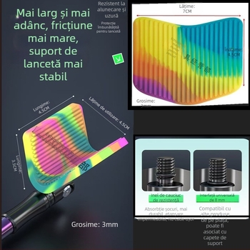 Capac de cap pentru suport de undițe cu revenire automată, acoperire completă, cap din silicon în formă de corn, pernă anti-derapare; Brand Xin miao, Material: aliaj de aluminiu