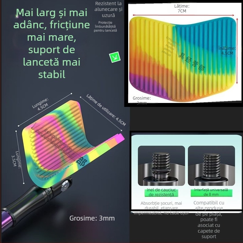 Capac de cap pentru suport de undițe cu revenire automată, acoperire completă, cap din silicon în formă de corn, pernă anti-derapare; Brand Xin miao, Material: aliaj de aluminiu
